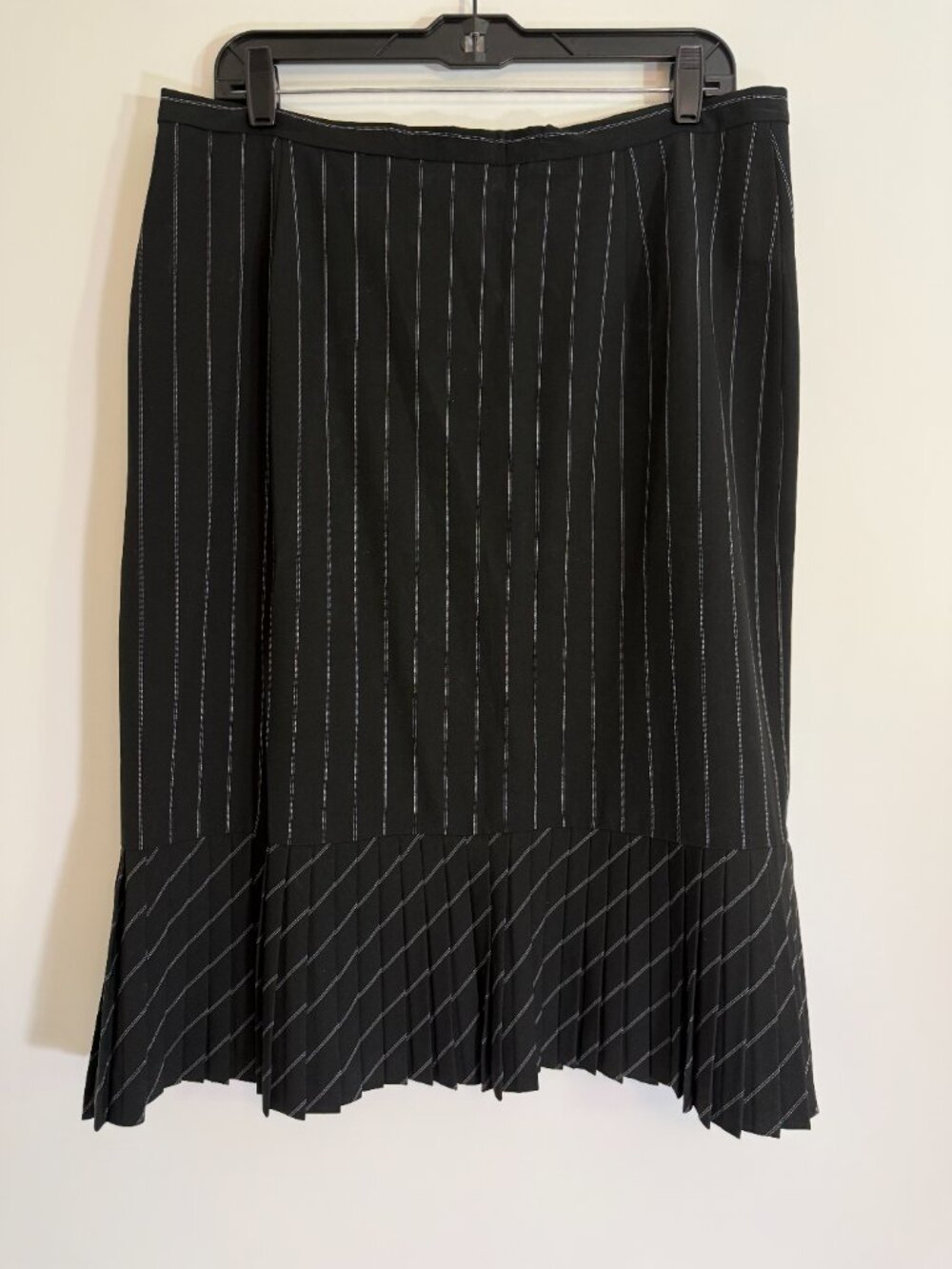 Nygard Skirt Womens 14 Plus Size Professional Workwear Black White Flounce Hem